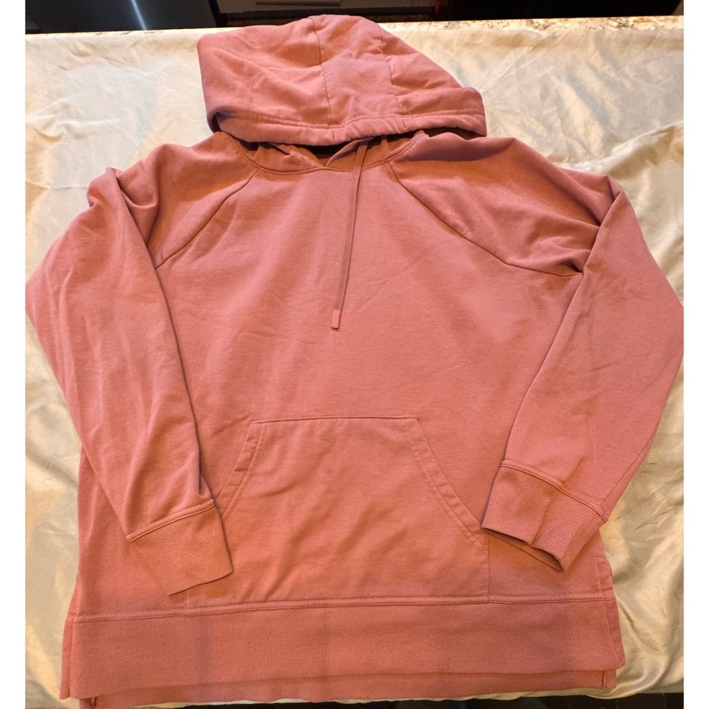 Athletic Works Womens XL Mauve Pink Pullover Hoodie Kangaroo Pocket Activewear